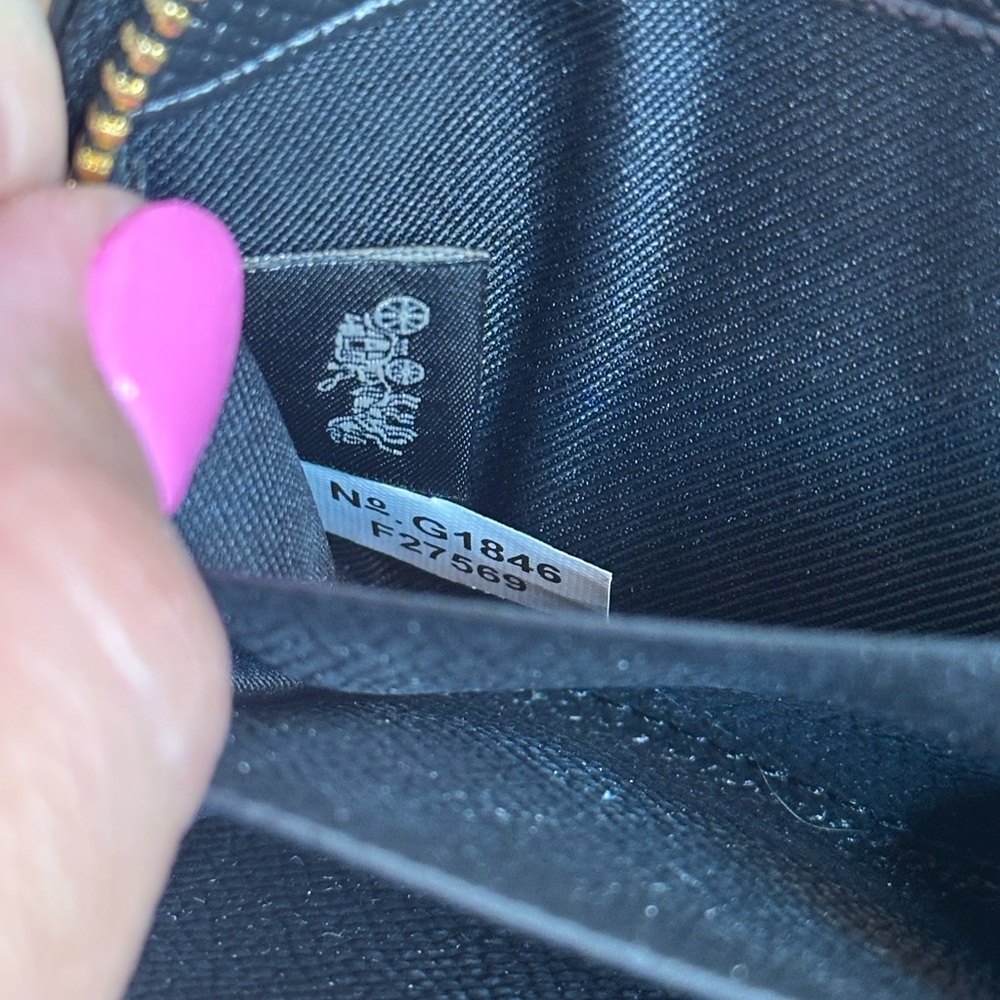 Coach Zip Around Coin Card case black good zipper - Picture 5 of 6